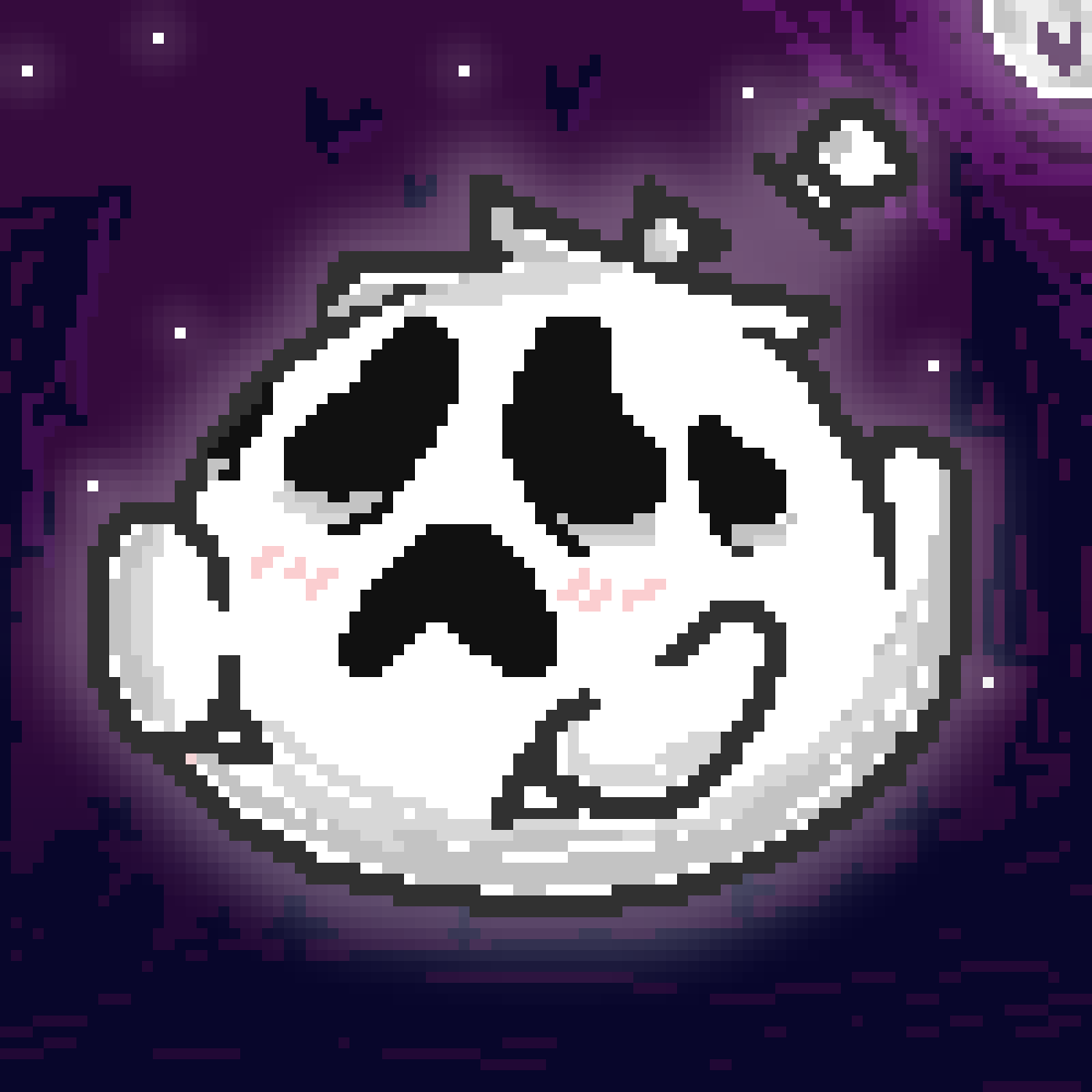 Dessin fantôme en pixel-art mignon