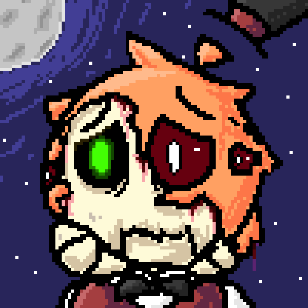 Dessin en pixel-art transformation squelette Halloween